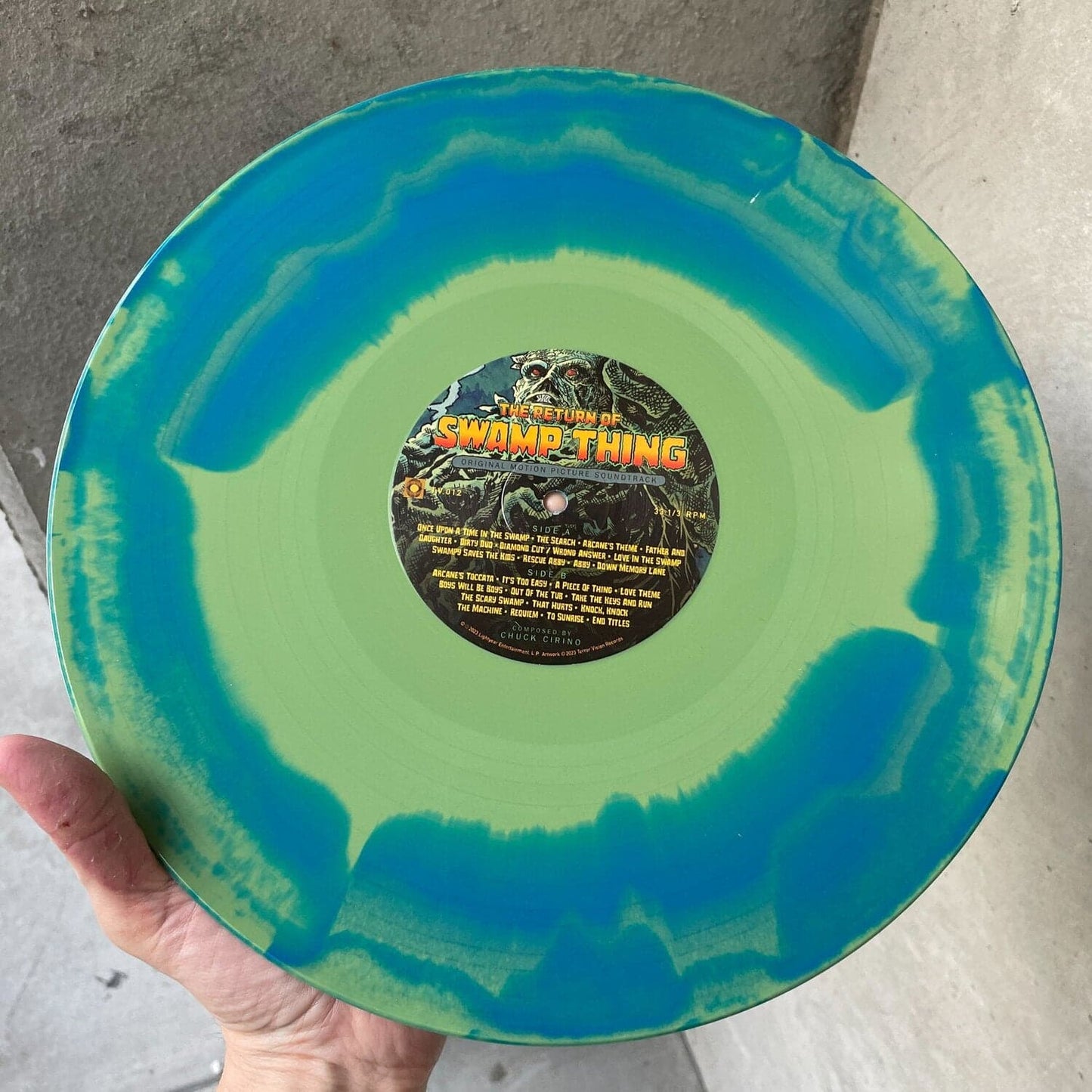 Olive Green & Aqua Blue Vinyl