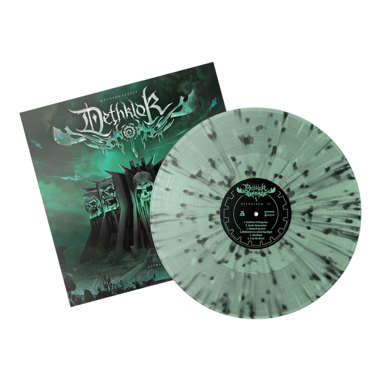 Green w/Black & Grey Splatter Vinyl