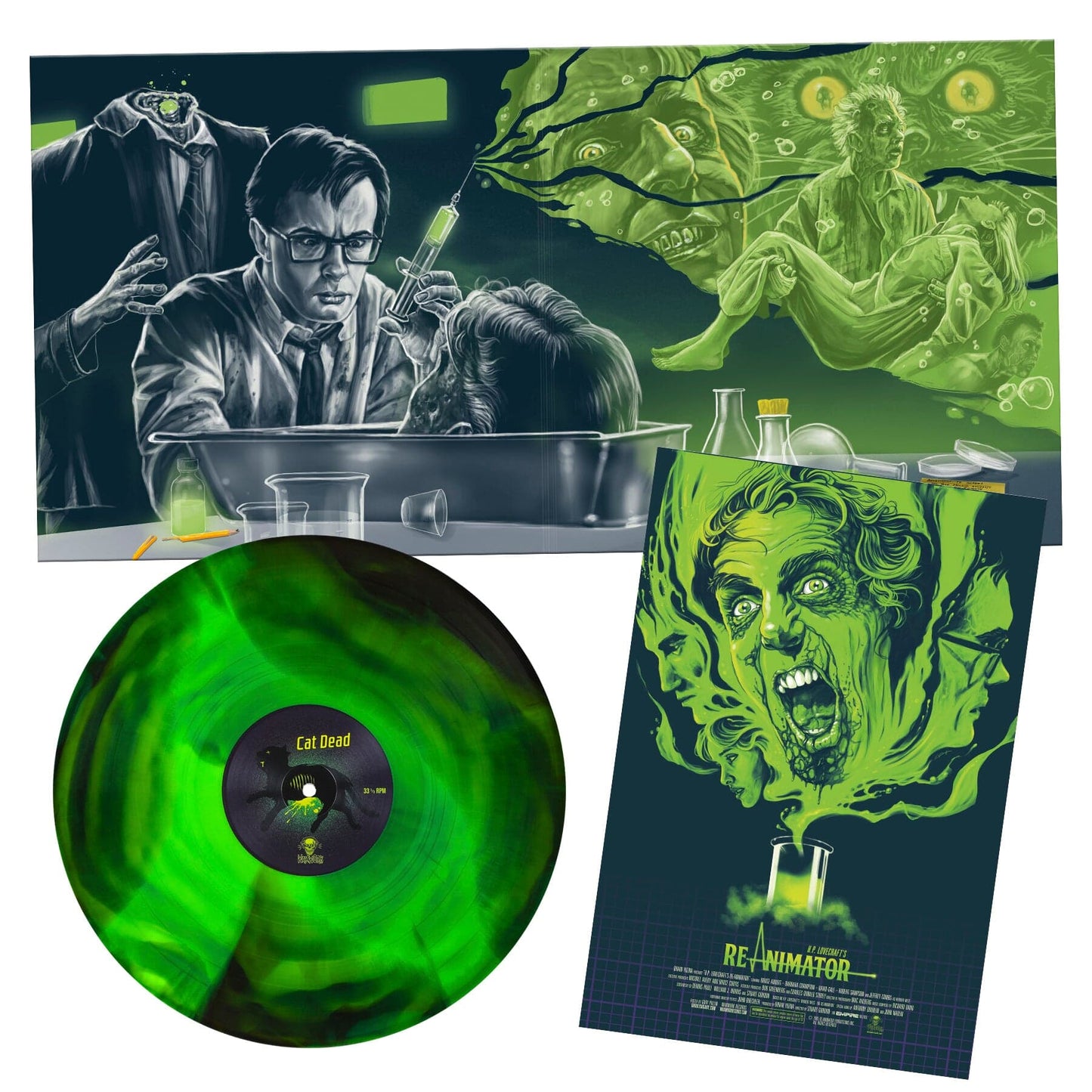 Neon Green and Black Swirl Vinyl