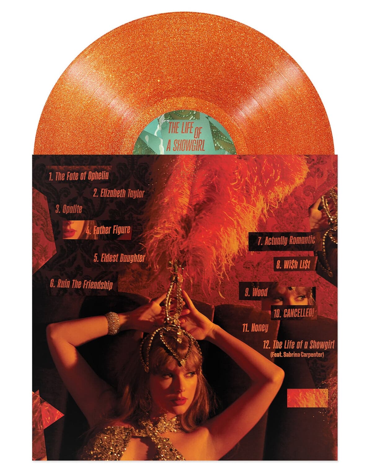 Orange Glitter Vinyl