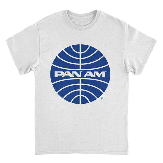Pan Am Blue Outline Logo White T-Shirt