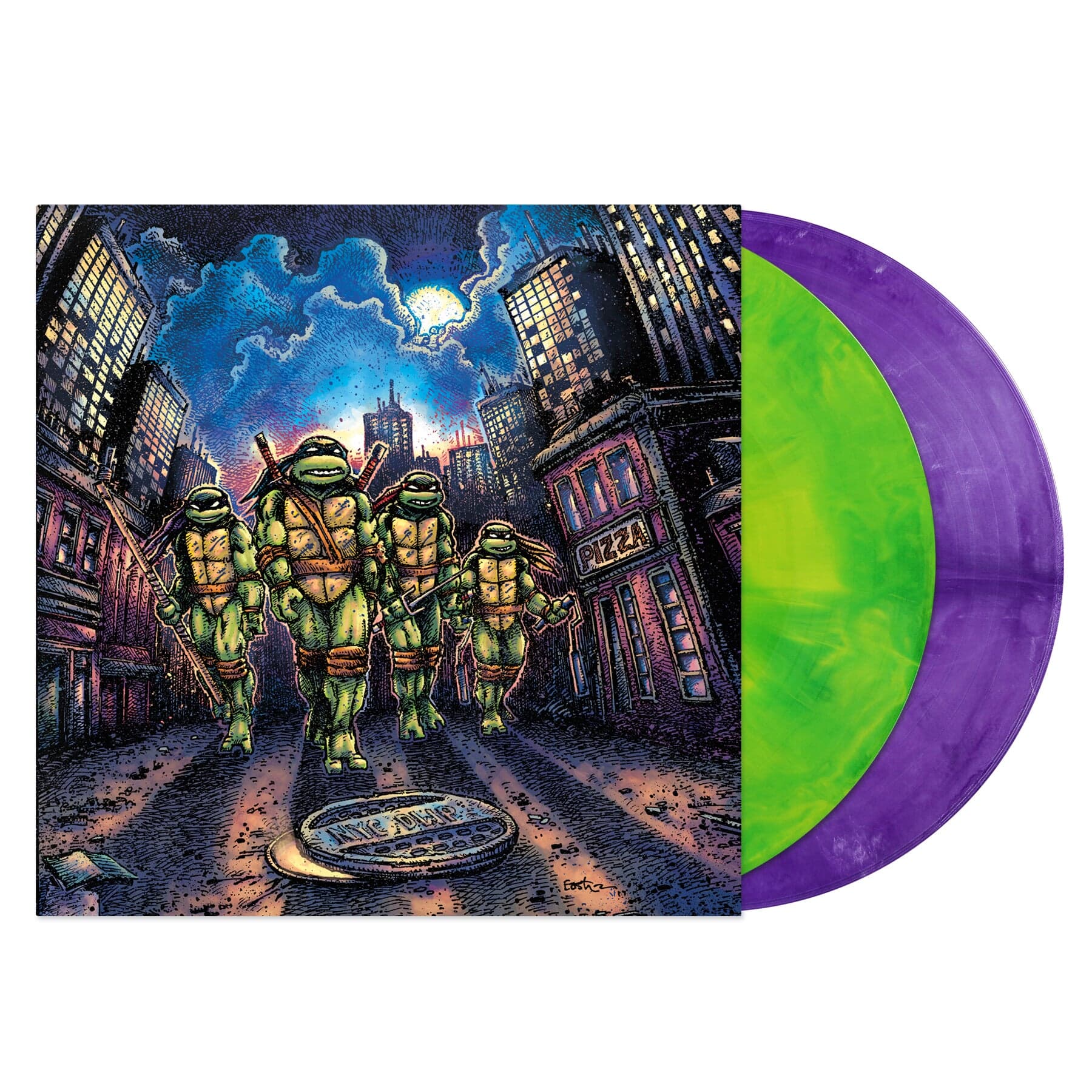 Ninja Turtle Green & Shredder Purple Swirl Vinyl