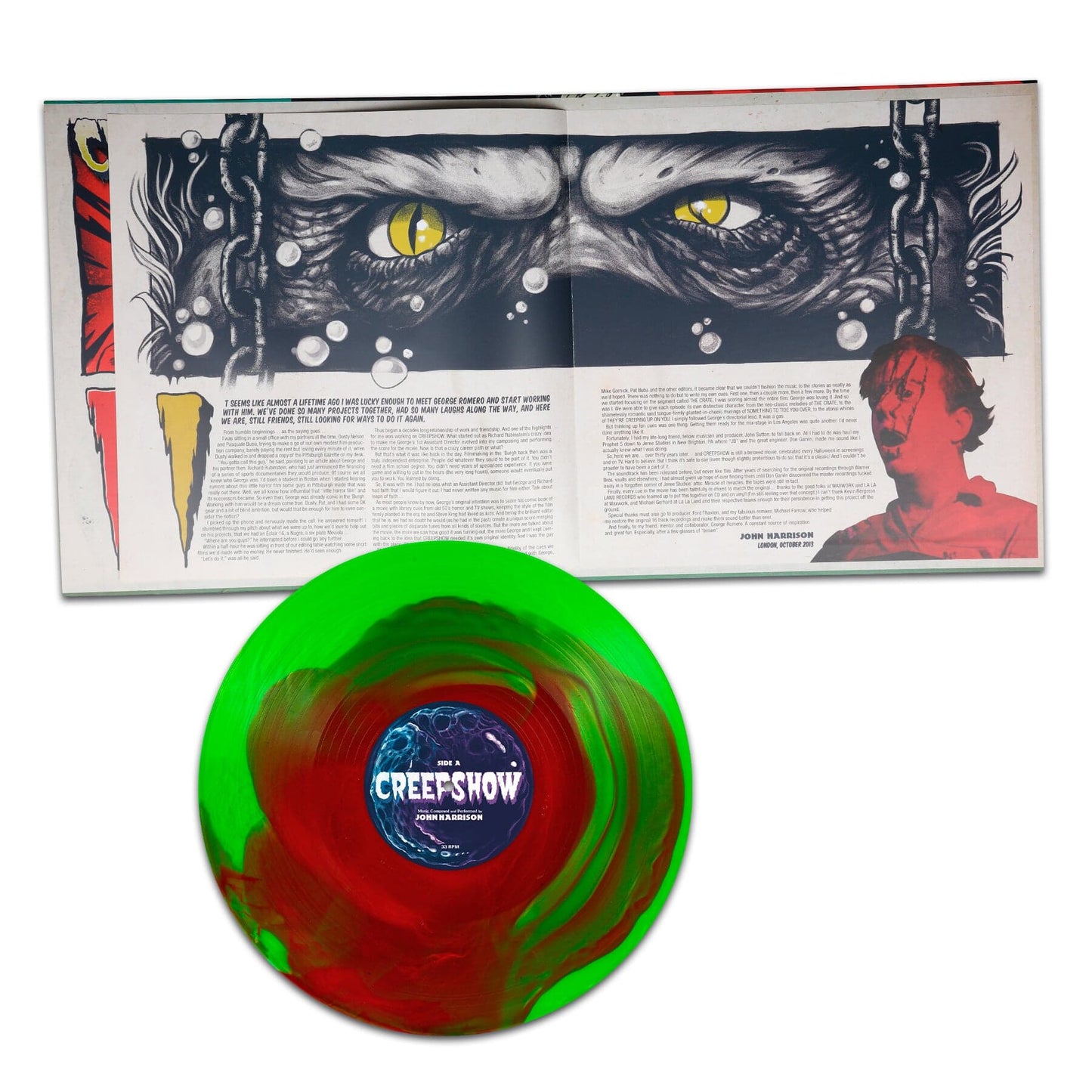 Meteor Green & Blood Red Swirl Vinyl