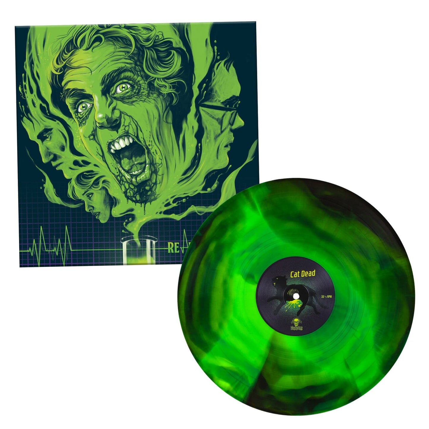 Neon Green and Black Swirl Vinyl