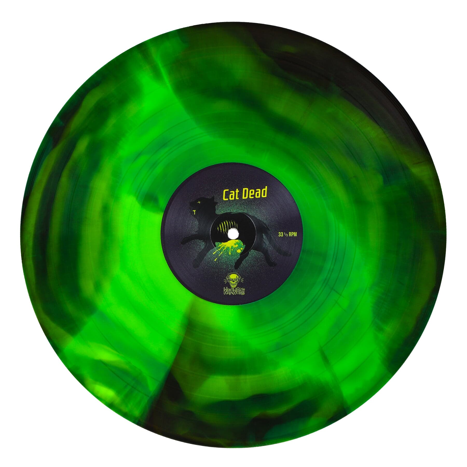 Neon Green and Black Swirl Vinyl