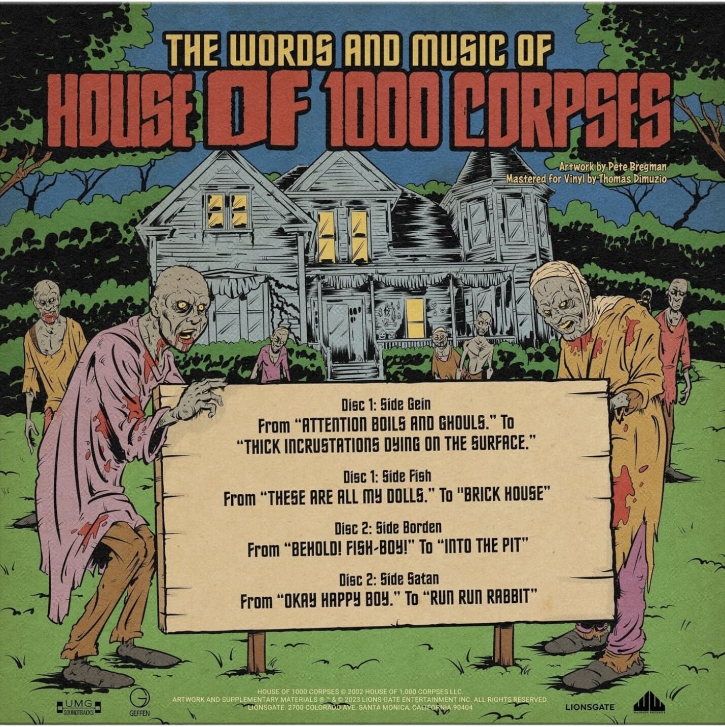 The Words & Music of House Of 1000 Corpses by Rob Zombie (Waxwork)